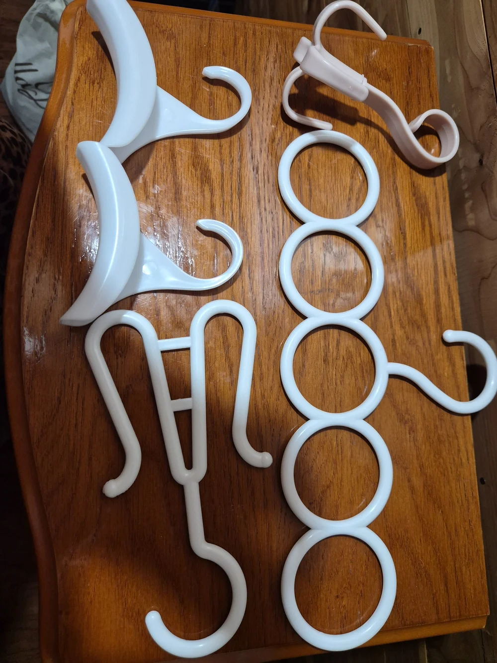 White Plastic S-Shaped Multi-Purpose Closet Hooks